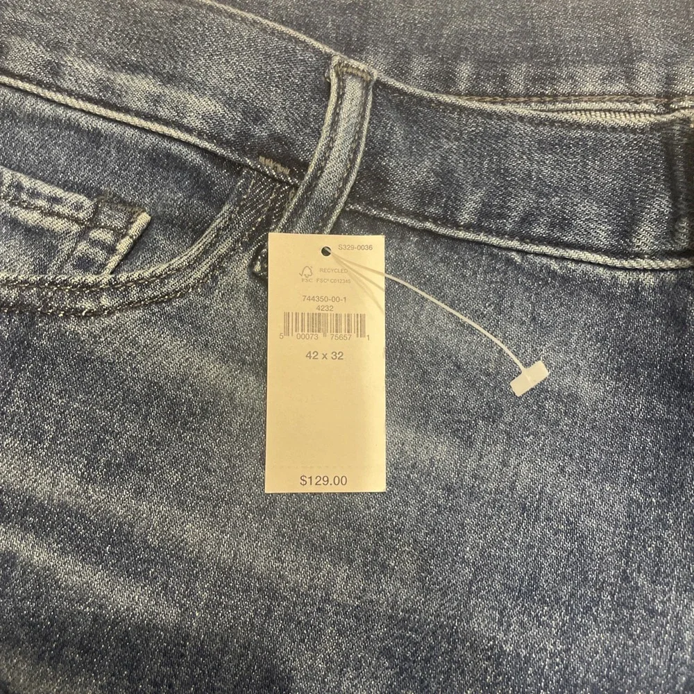 Banana Republic denim jeans straight fit mid rise blue mens 42 x 32 NWT
